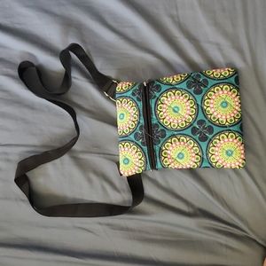 No brand given, but looks like Vera Bradley, Crossbody